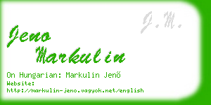 jeno markulin business card