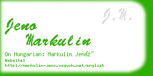 jeno markulin business card